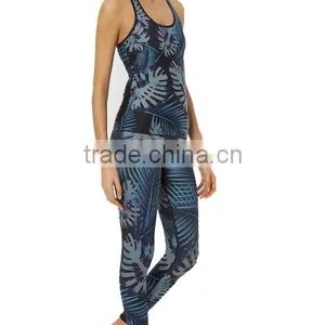 Wholsale OEM Casual Women Sports Tank Top Gym Jogging Wear Printed Yoga Wear Set thumbnail-4
