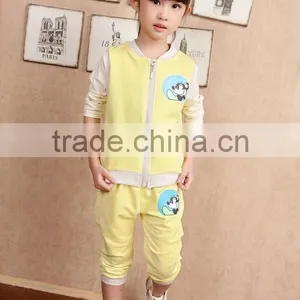 Children Zipper Clothing Wholesale Lovely Girl Suits, Cotton thumbnail-1
