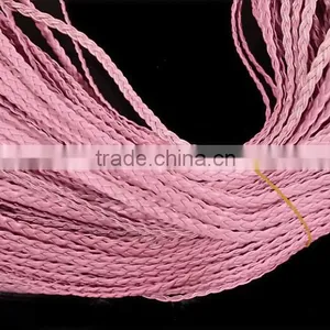 DIY Jewelry Wire PU Leather Rope Color Braided Rope Wholesale Three Strands Braided 5mm Flat Leather Rope (100 m / Roll) thumbnail-3