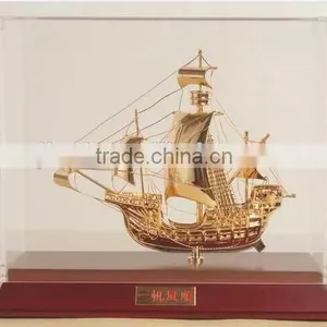 Luxury Shinning Sailing Boat , Ship Model For Home Decoration thumbnail-3