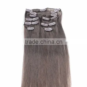 Top Quality Brazilian Human Clip in Hair Extensions, Cheap 100% Clip on Human Hair Extensions thumbnail-1