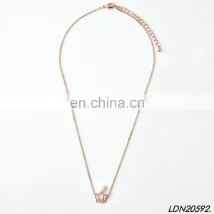 Real Rose Gold Necklace With AAA Zircon thumbnail-6