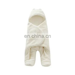 Winter Baby Coral Fleece Warm Blanket Newborns Swaddle Wrap thumbnail-3