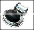 Black Onyx White Metal Pendant thumbnail-1