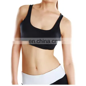 Wholesale Ladies Running Yoga Sport Bras Active Strappy Cross Back Sports Bra#S150040B thumbnail-1