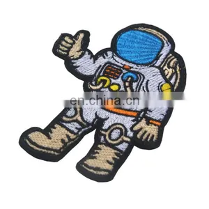 Kids Space Iron On Patch- Fancy Dress Up Play Astronaut Commander Military Badge Astronaut Space Embroidery Patch Applique thumbnail-2