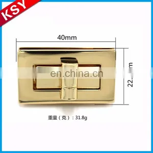 Best Selling Press Bag Briefcase Handbag Fashion Metal Gold Turn Lock For Bags Hardware thumbnail-1