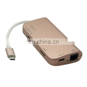USB C Hub 8 in 1 Multi Port Adapter Type C Combo Hub for Macbook Pro thumbnail-1
