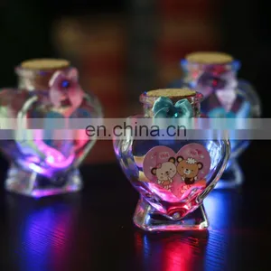 Led Heart Shaped Wishing Glass Bottle Light With Paper Note thumbnail-1