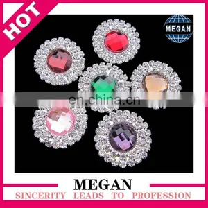 New Arrival Decorative Crystal Acrylic Buttons Metal Rhinestone Button for Wedding Garment Accessories thumbnail-1