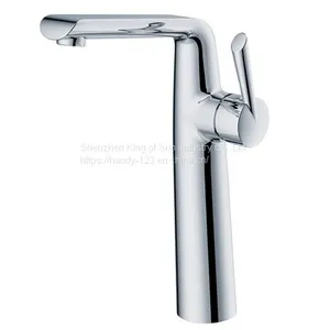 Single Lever Brass Chrome Basin Faucet thumbnail-1
