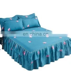 Breathable American Style Velvet Quilted Bed Skirt Bed Skirt thumbnail-2
