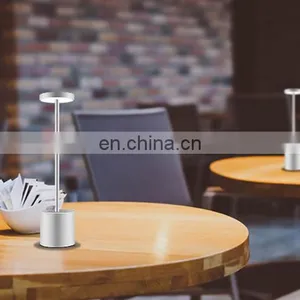 Customed Logo Modern Aluminum Metal Restaurant Hotel Rechargeable Battery Led Table Lamp for Decoration thumbnail-6