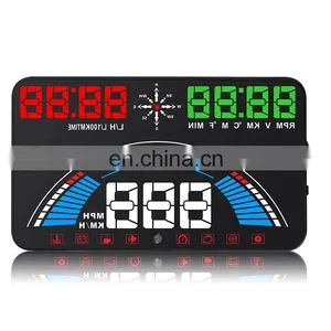 Car HUD OBD II OBD2 Head Up Display Projector Overspeed Voltage Alarm Water Temperature Rotating Speed Multifunction Display thumbnail-1
