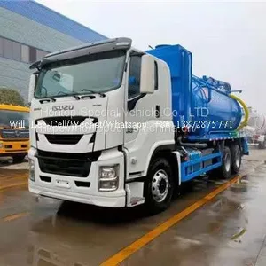 ISUZU GIGA 6X4 16CBM High Pressure Washing Vacuum Combined Jet Sewage Suction Truck thumbnail-1