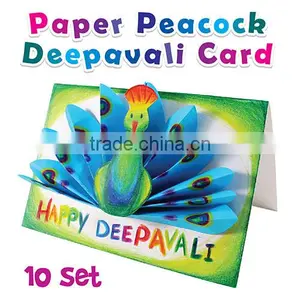 DIY Deepavali Peacock Greeting Card 10 Pack thumbnail-1
