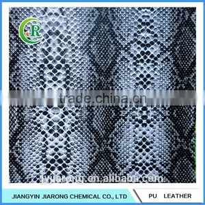 Snake Print PU Leather Fabric Black for Bag thumbnail-1
