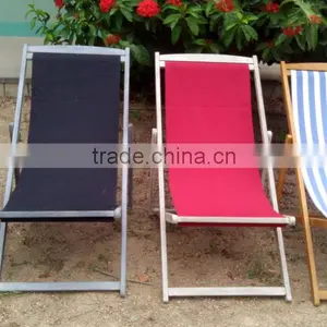 NEW MODEL - Acacia Wood Beach Chair - Beach Furniture - Textile Chair thumbnail-1