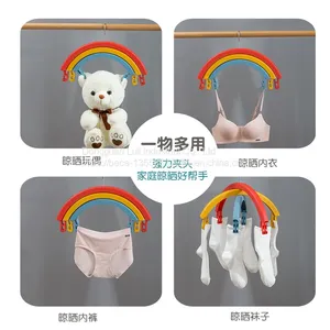 Multi Combination Anti Slip Plastic Rainbow Clothes Hanger thumbnail-4