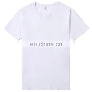 Mens Blank Custom Logo Casual Cotton Promotional Crew Regular Short Sleeve Sublimation Printing White T-shirt thumbnail-1