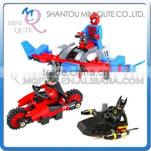 Mini Qute DECOOL 3pcs/set Marvel Avenger Super Hero Spiderman Chariot Building Block Action Figure Educational Toy NO.7001-7003 thumbnail-1