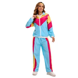 Men Costume Hip Hop Disco Tracksuit Sets 80s Shell Suit Party 90s Costumes Cosplay Dress thumbnail-3