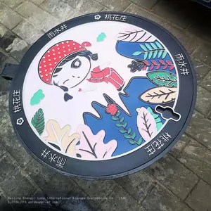 Art Deco Cast Iron and Copper Landscape Area High-quality Villa Town Square Manhole Cover Real Estate Sculpture Customization thumbnail-2