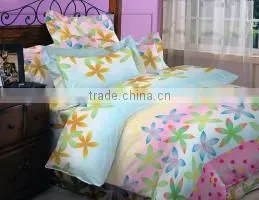 Microfiber Reversible Duvet Quilt Cover Fitted Sheet & Pillowcases Beding Set thumbnail-1