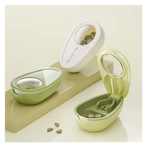 Custom Logo Portable Mini Pill Box Small Travel Vitamin Case With Daily Organizer Multi-Tablet Split Cutter Made Durable Plastic thumbnail-1