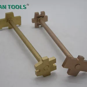 Aluminum Bronze Non-Sparking Double Head Drum Wrench, 350mm Length, 70x70mm Square Drive & 95x70mm Hex End thumbnail-1