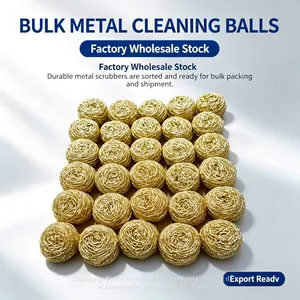 High Density Brass Wire Scrubebr Anti-Shed Steel Wool Ball thumbnail-3