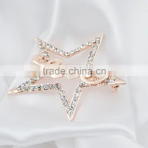 Wholesale Cheap Jewelry Five-point Star Rhinestone Brooch for Wedding Fashion Jewelry thumbnail-3