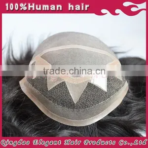 Fine Mono Men's Toupee, PU Toupee Human Hair Natural Toupee thumbnail-4