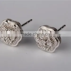 Micro Pave Setting 925 Silver CZ Earrings thumbnail-3