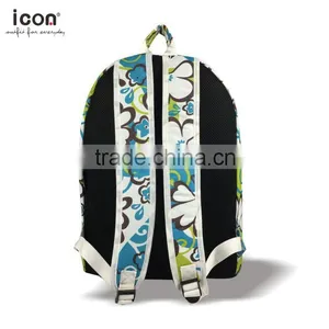 Colorful Flower Pattern 600d Polyester Backpack thumbnail-4