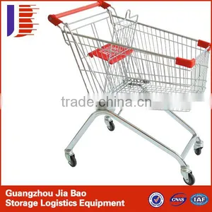 Guangzhou Factory Price Seel Wire Shopping Trolleys With 4 Wheels thumbnail-1