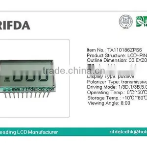Monochrome 3 Digits Segment Lcd Display Panel With Pins thumbnail-2