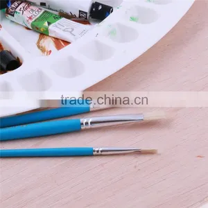 Hot Selling Free Sample China 3Pcs Flat Shap Bristle Hair Wooden Handle Art Paint Brush Manufactures thumbnail-4