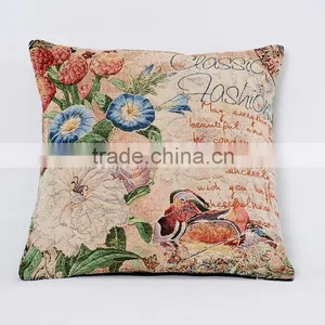 Colorful Flower Embroidered And Printed Decorative Sofa Cushion thumbnail-5