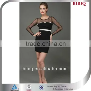 Sexy Women's Long Sleeve Lace Career Dress China Supplier thumbnail-1