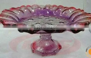 Red Charger Cake Plate Glass With Stand thumbnail-1