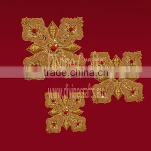 Orthodox Vestment Cross Set With Red Stone thumbnail-1