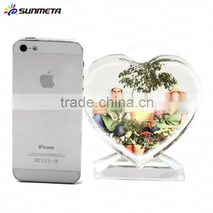 Love Heart Shape Sublimation Crystal Picture Frame for Birthday Gift thumbnail-3