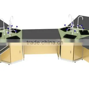 With Reagent Rack and Sink Galvanized Steel Lab Bench thumbnail-1
