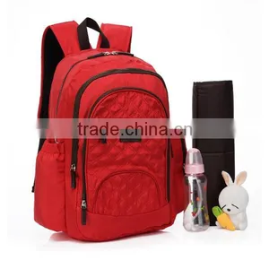 2015 Wholesale Large Diaper Bag Backpack Baby Nappy Changing Bag Red thumbnail-2