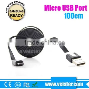 1M Colorful Noodle Usb Micro Cable for Blackberry thumbnail-3