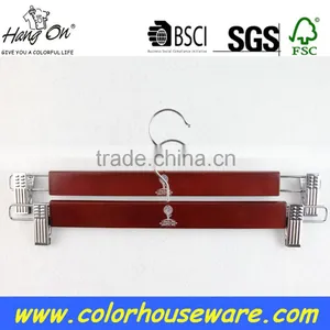 Good Quality Wooden Trousers Pants Hanger With Clips Quality Choice thumbnail-1