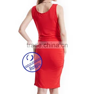 Custom Spandex Rayon Plain Maternity Sleeveless Dresses thumbnail-3