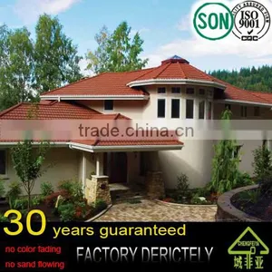 Real Sand Stone Coated Chip Metal Roof Tiles for Many Types thumbnail-5