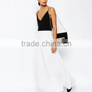 Fashion Custom Designs Summer White Pleated Long Maxi Skirt For Women China Manufacture thumbnail-3